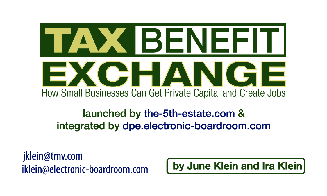 Tax Benefit Exchange Business Card